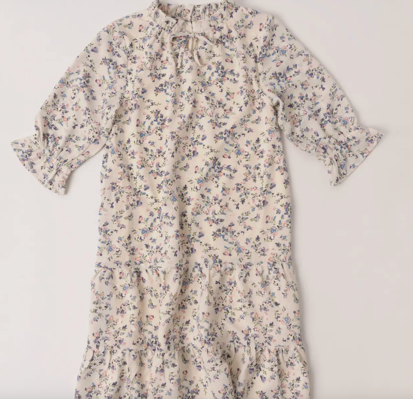 Pastel Floral Tiered Dress | Cream / 3T