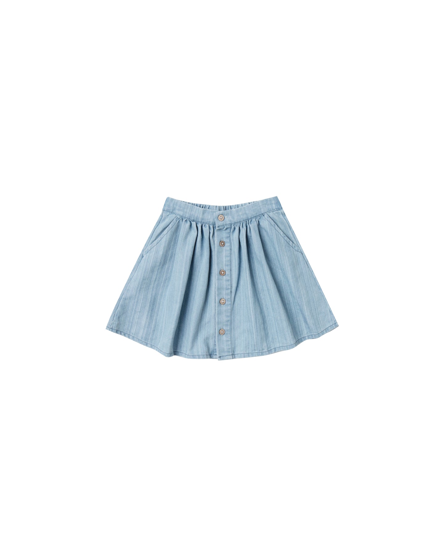 Button Front Mini Skirt | Washed Denim