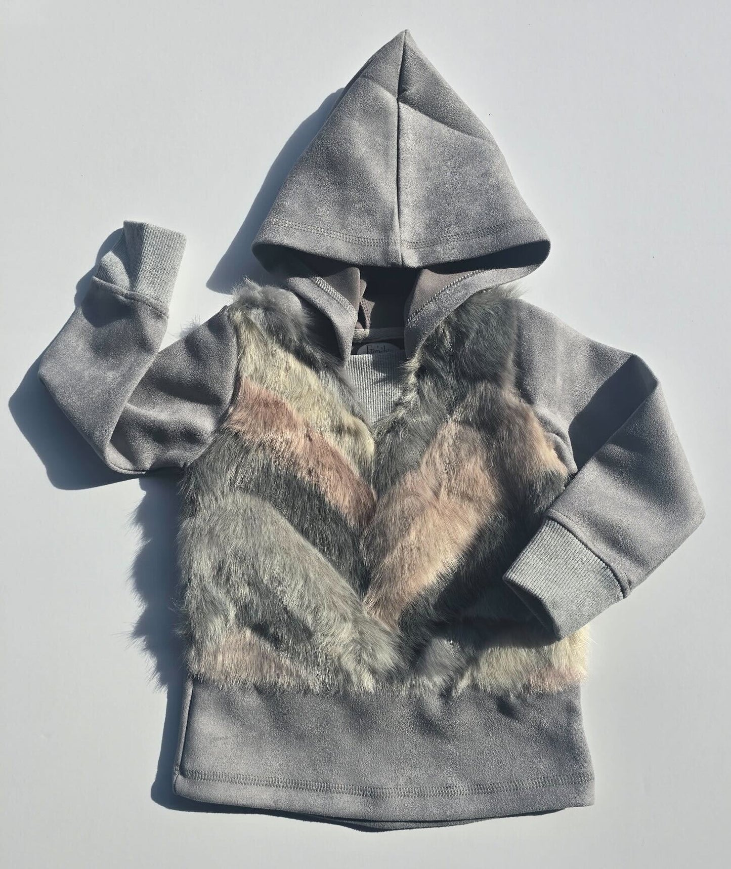 GRAY FUR HOODIE