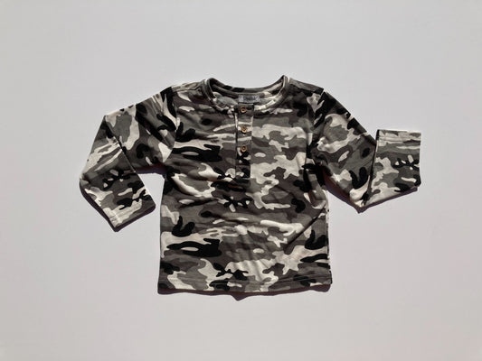 GREY CAMO LONG TEE