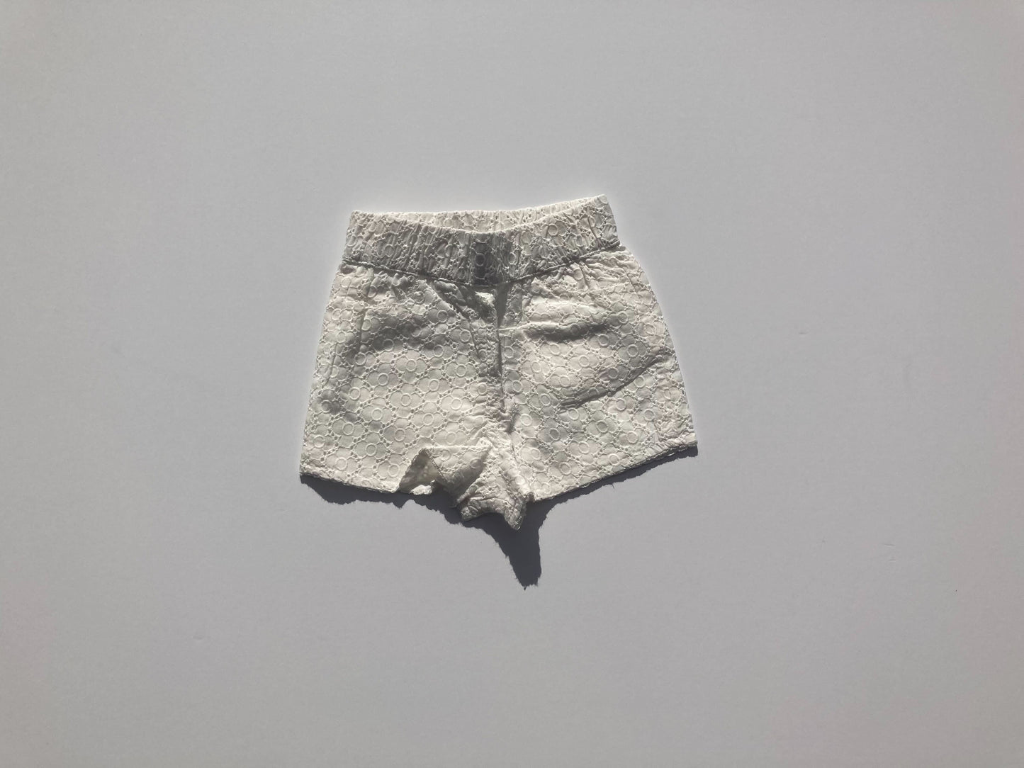 WHITE FLOWER LACE SHORTS
