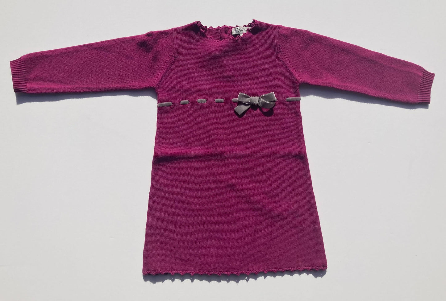 AMANDA CHARCOAL SWEATER DRESS W/ GRAY BOW