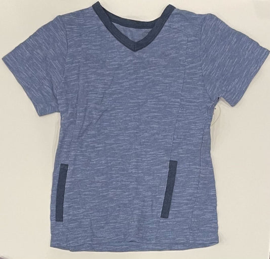 BLUE WITH NAVY NECK TEE