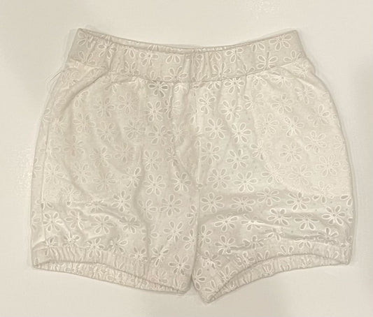WHITE FLORAL SHORT ELASTIC