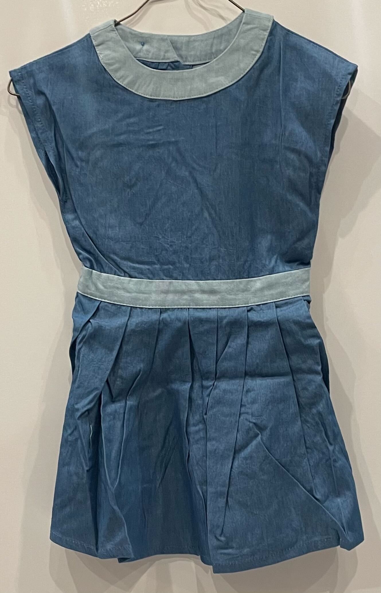 BLUE DENIM DRESS W/ LIGHT BLUE WAIST