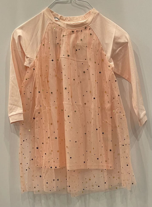 CORAL GOLD STAR DRESS LONG SLEEVE
