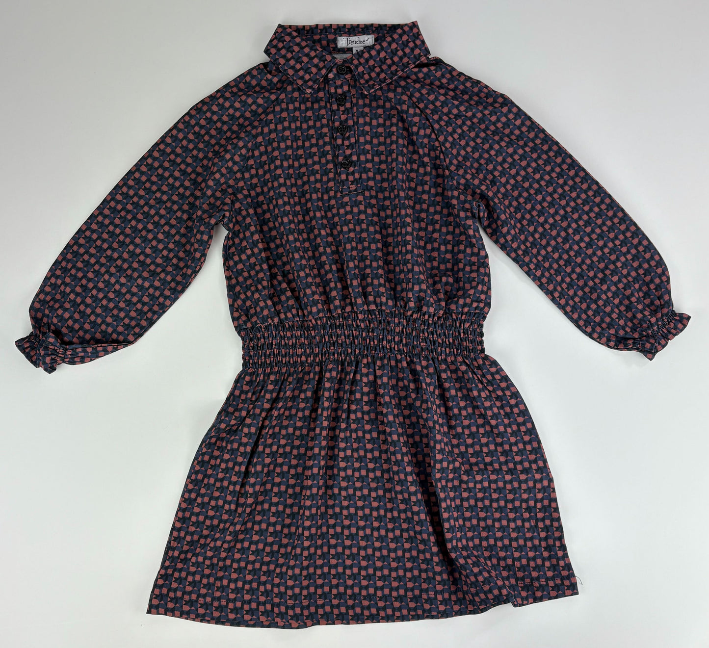 ORANGE NAVY BLACK GEOMETRIC DRESS BUTTONS