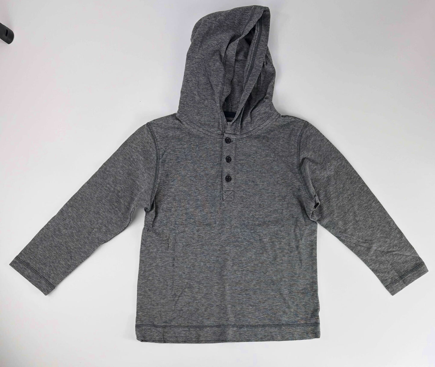 HOODED LONG SLEEVE GRAY STRIPE
