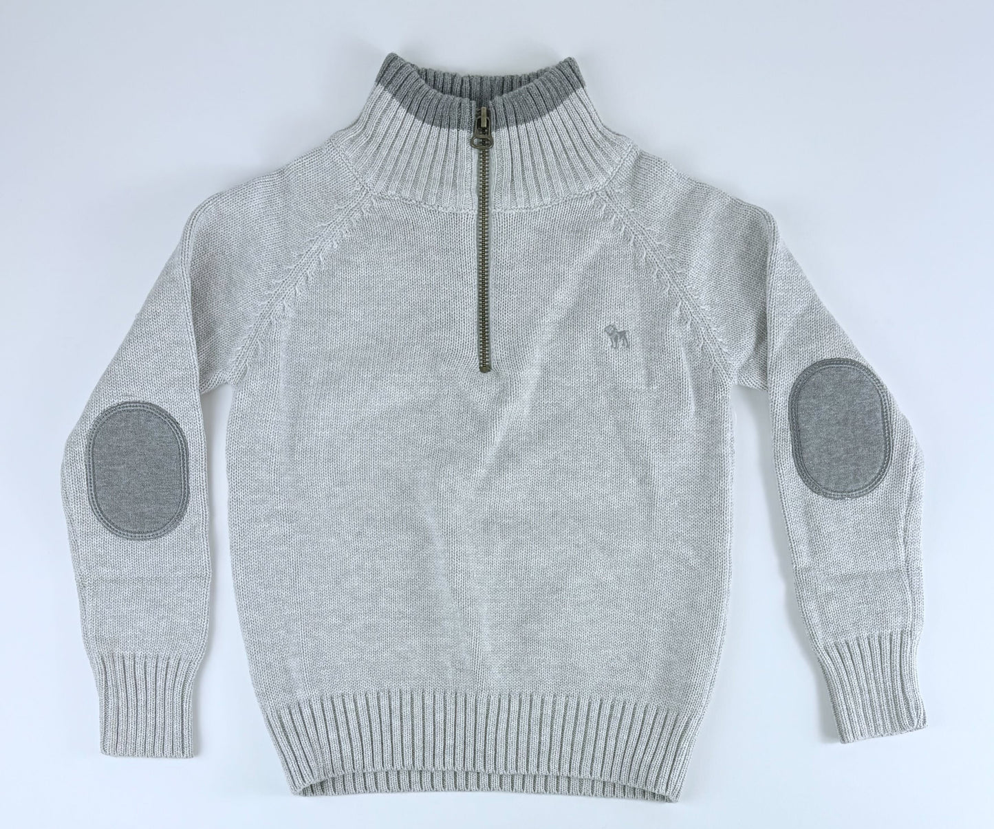 LIGHT GRAY ZIP-UP TURTLENECK