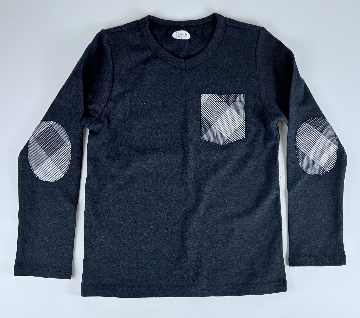 PLAID POCKET SWEATER BLUE