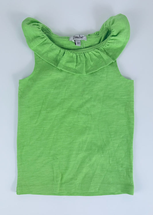 LIME RUFFLED NECK TANK