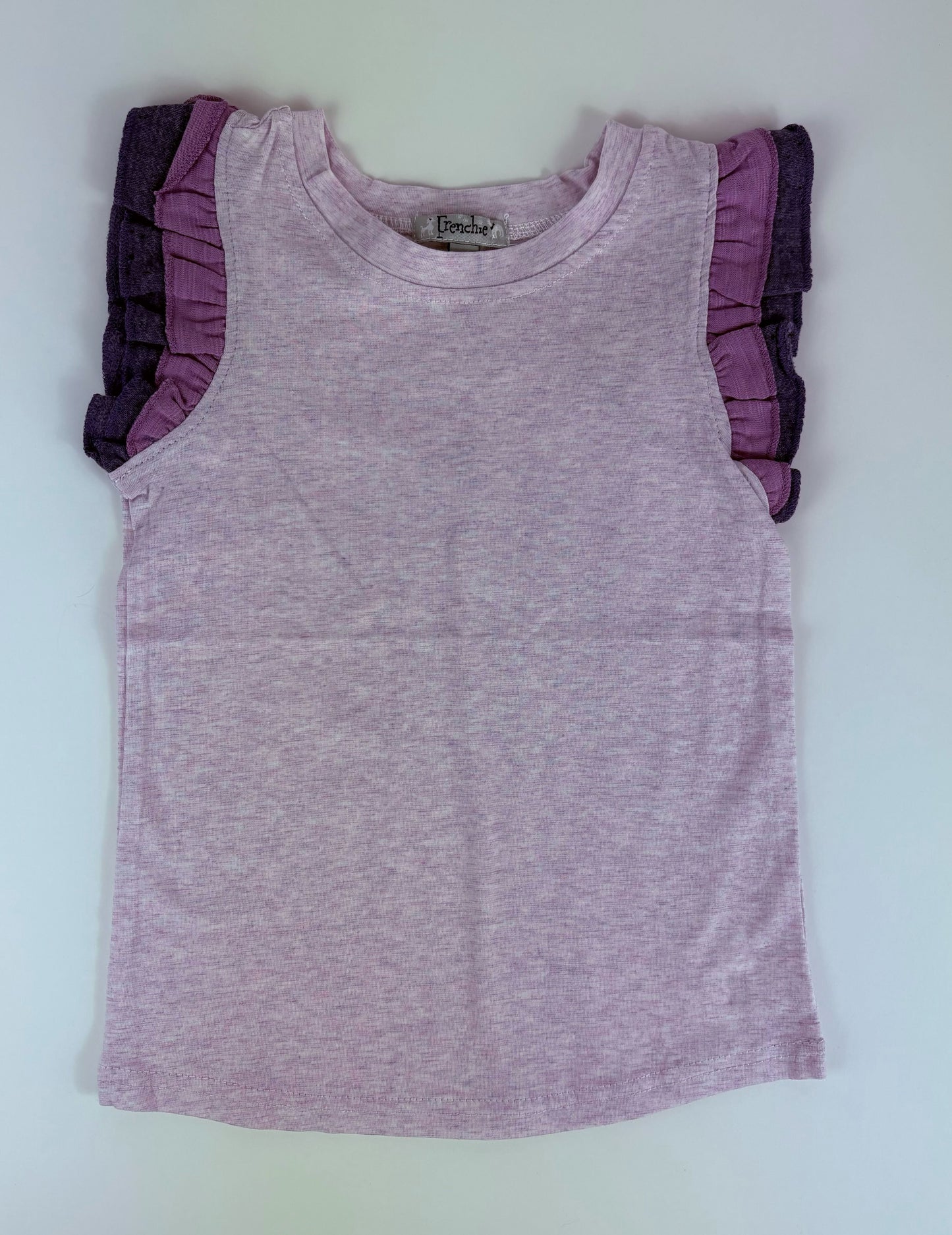 PURPLE RUFFLE SLEEVE TANK