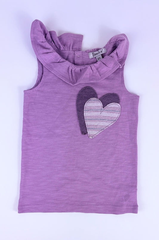 SLEEVELESS PURPLE HEART TOP
