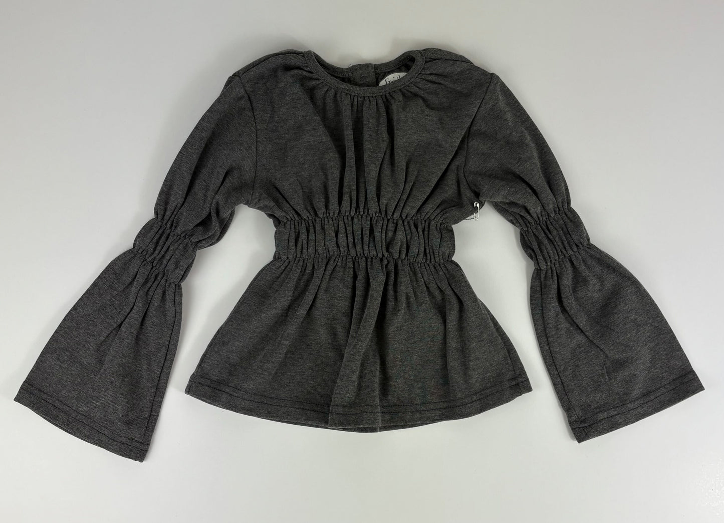 LONG SLEEVE GRAY TOP W/ CINCHED WAIST