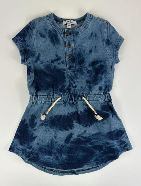 NAVY TIE-DYE DRESS