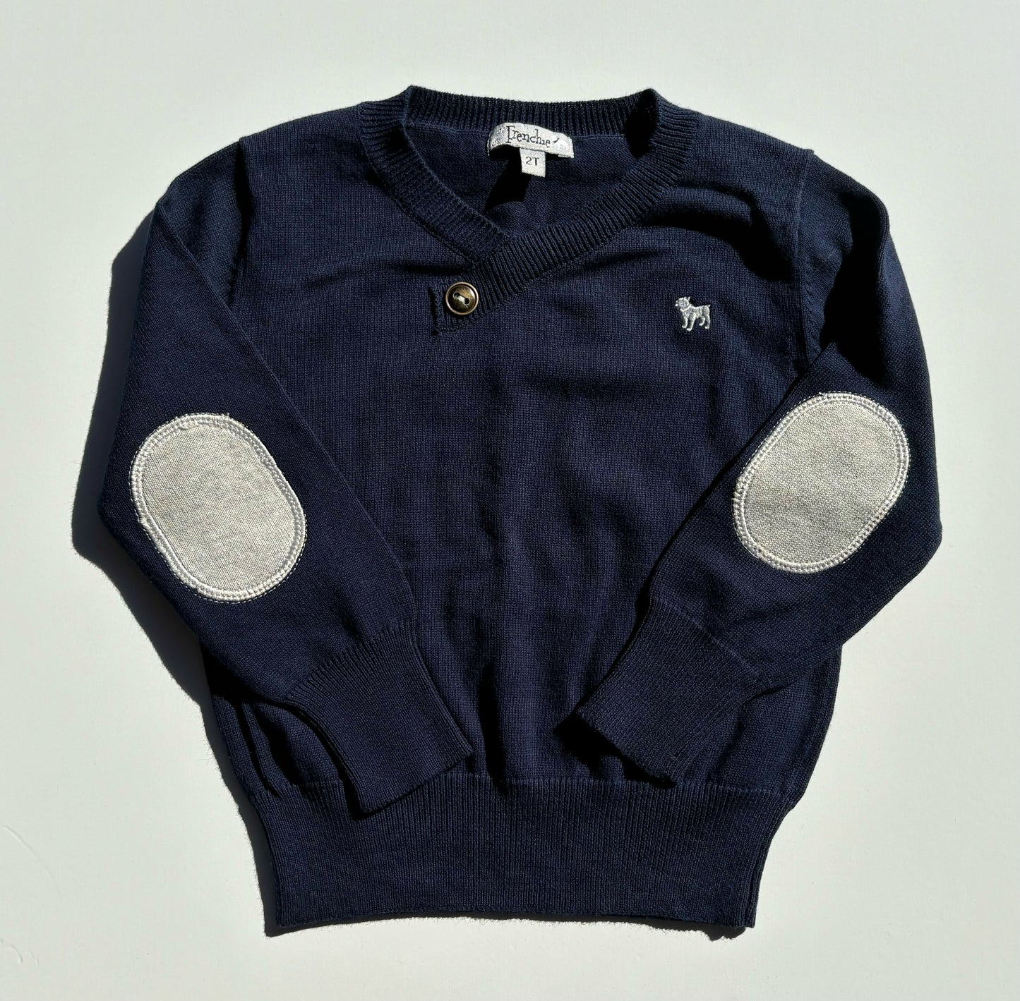 NAVY COLLIN SWEATER WHITE BULLDOG