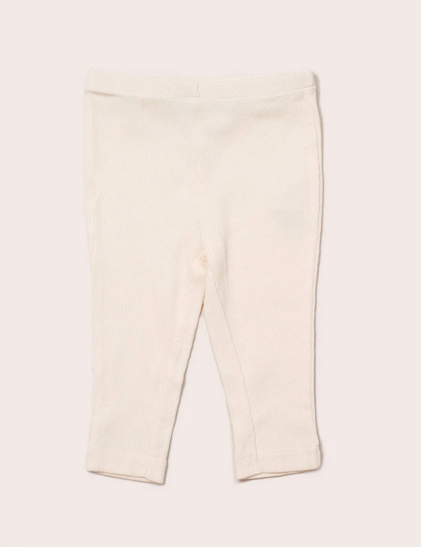 Cream Rib Essential Leggings