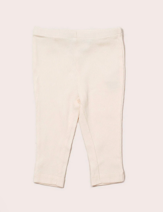 Cream Rib Essential Leggings