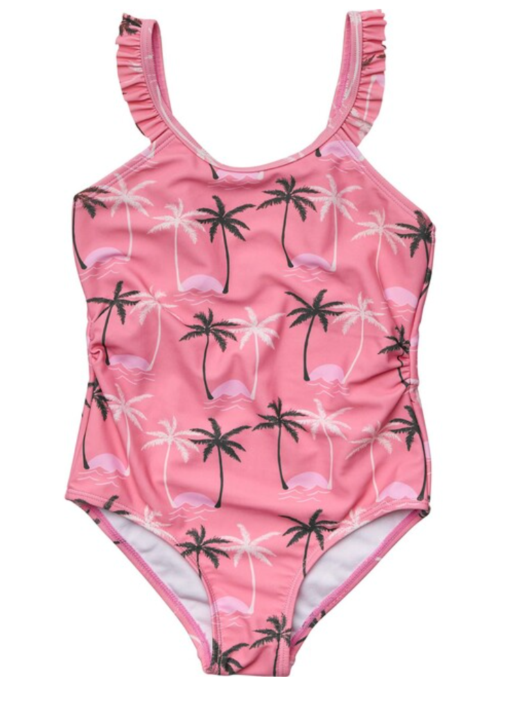PALM PARADISE FRILL STRAP SWIMSUIT