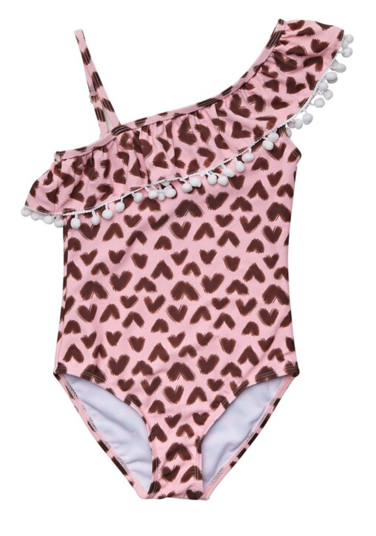 WILD LOVE ONE SHOULDER FRILL SWIMSUIT