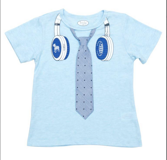 headphone tee blue