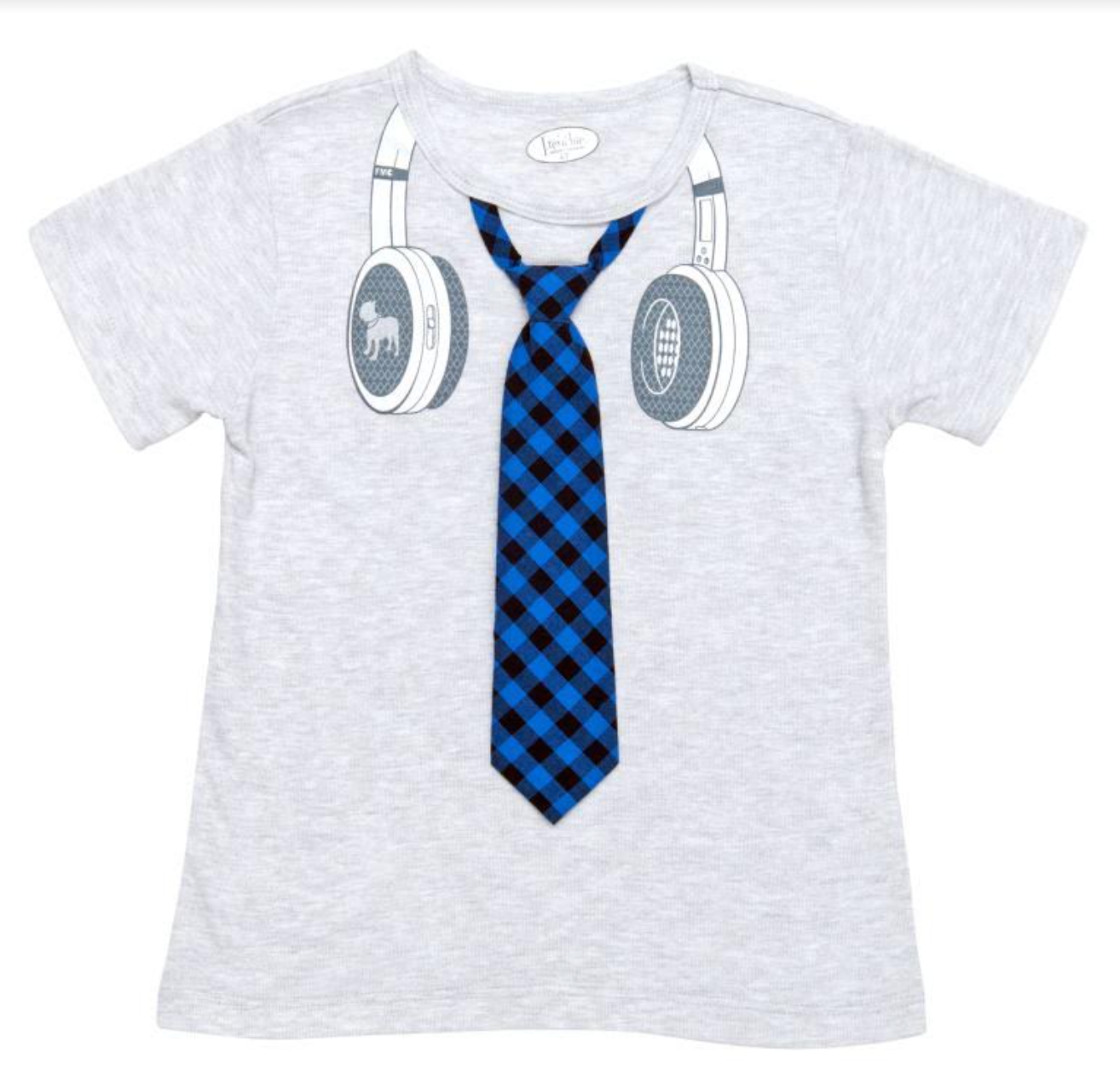 headphone tee light grey