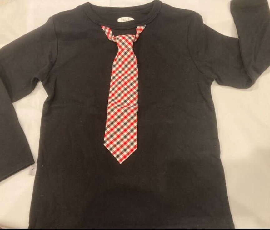 Black w/ Red Ging Tie Tee