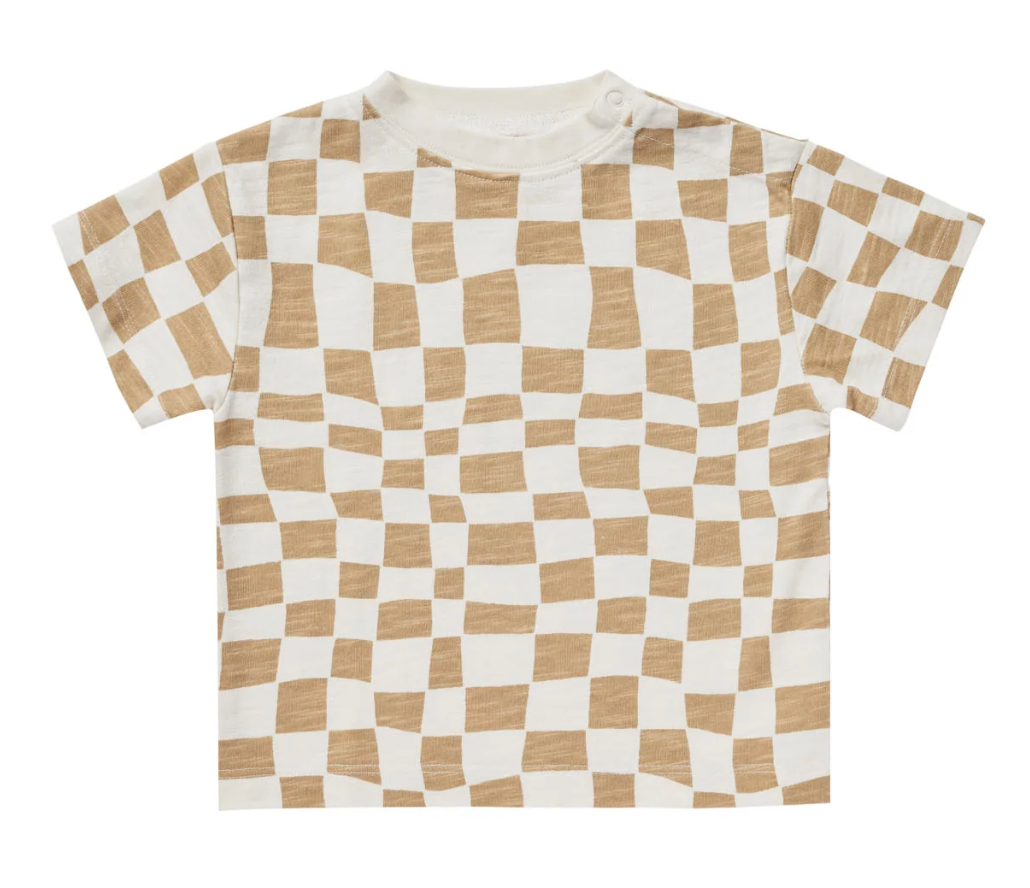 RELAXED TEE || SAND CHECK