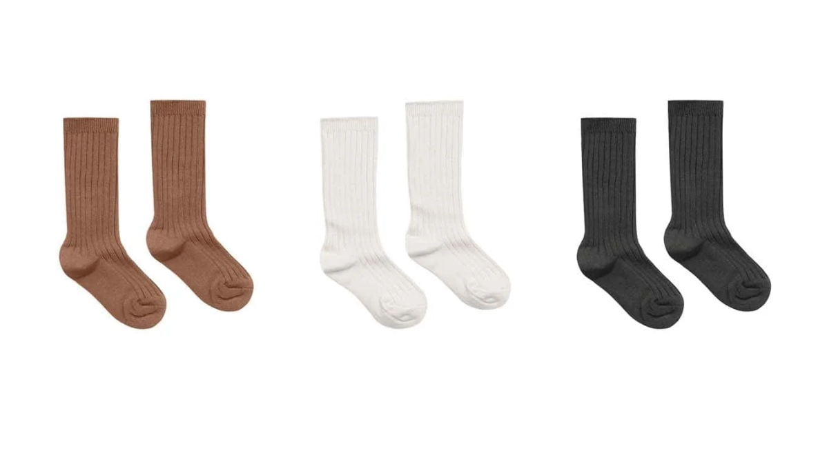 RIBBED SOCKS || CEDAR / IVORY / BLACK