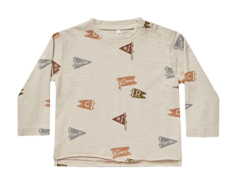 RAW EDGE LONG SLEEVE TEE || FLAGS