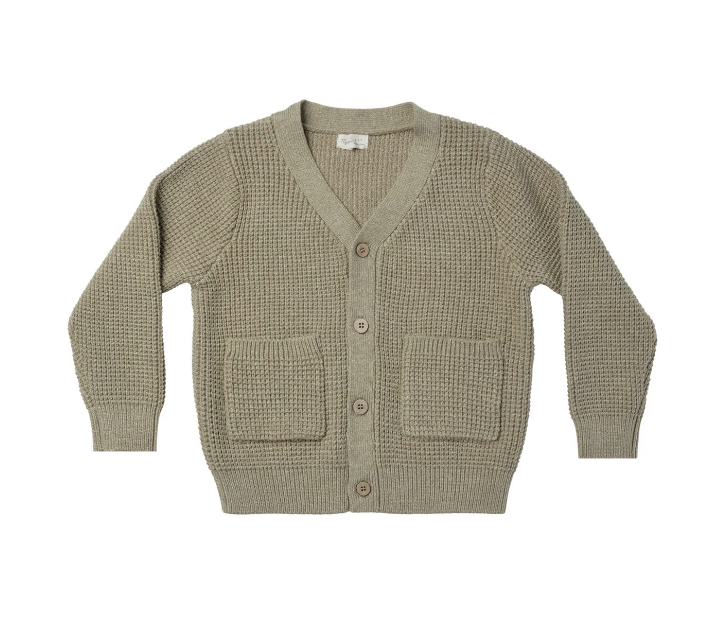 BOYS CARDIGAN | HEATHERED FERN