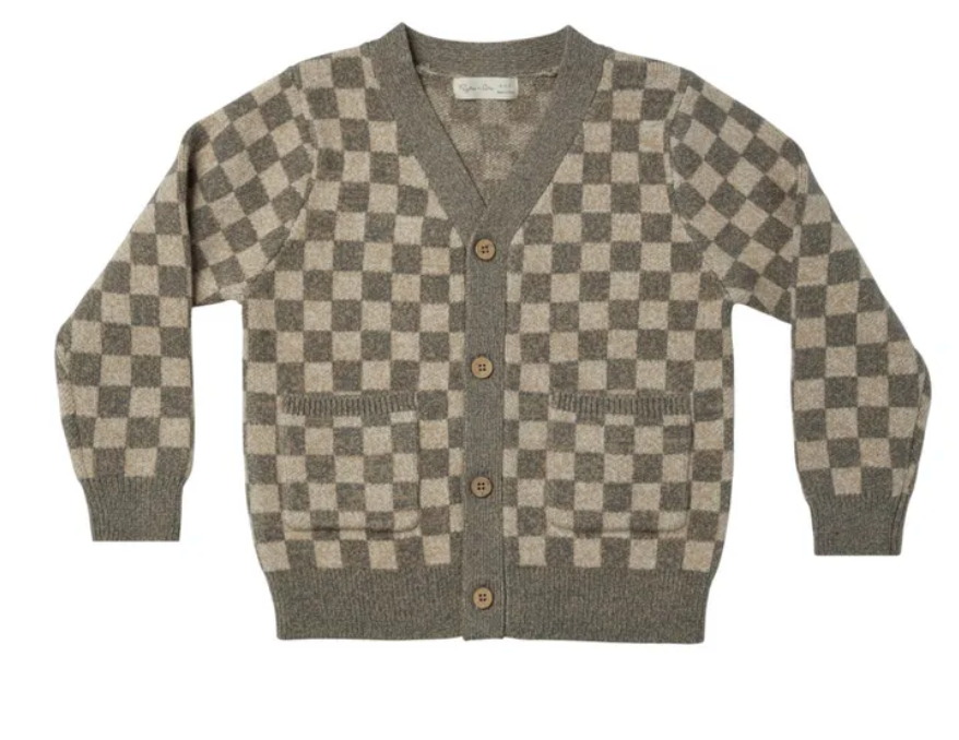 BOYS CARDIGAN | HEATHERED CHECK