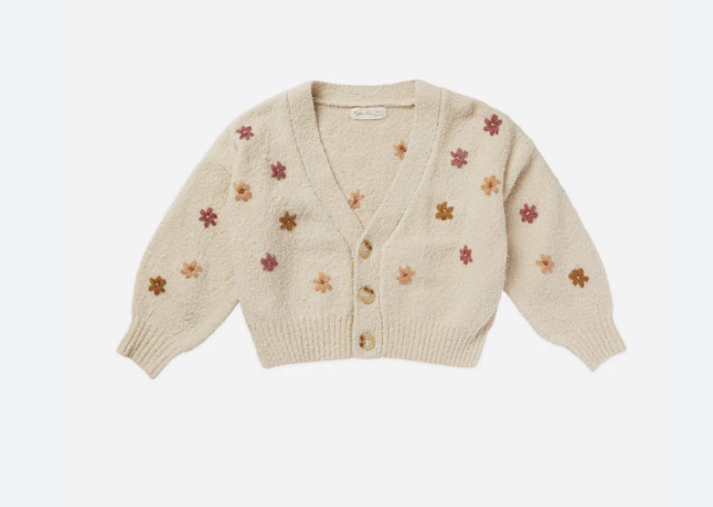 BOXY CROP CARDIGAN || FALL FLOWERS