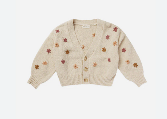 BOXY CROP CARDIGAN || FALL FLOWERS