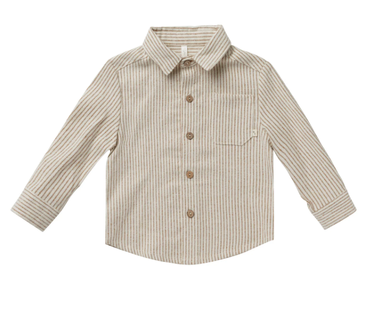 COLLARED LONG SLEEVE SHIRT || BRASS STRIPE