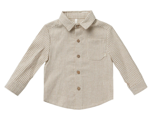 COLLARED LONG SLEEVE SHIRT || BRASS STRIPE