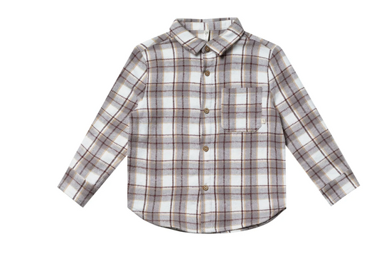 COLLARED LONG SLEEVE SHIRT || BLUE FLANNEL