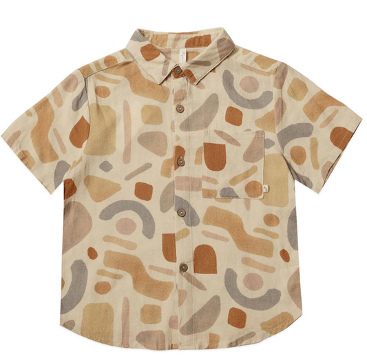 COLLARED SHORT SLEEVE SHIRT || ABSTRACT