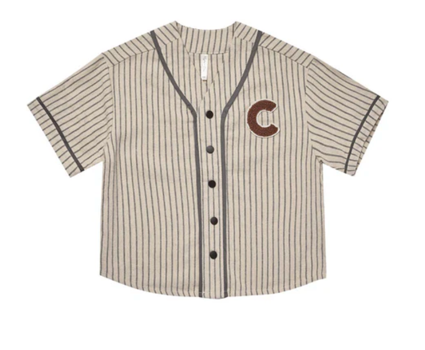 BASEBALL SHIRT || SLATE PINSTRIPE