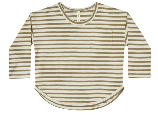 LONG SLEEVE TEE || OLIVE STRIPE