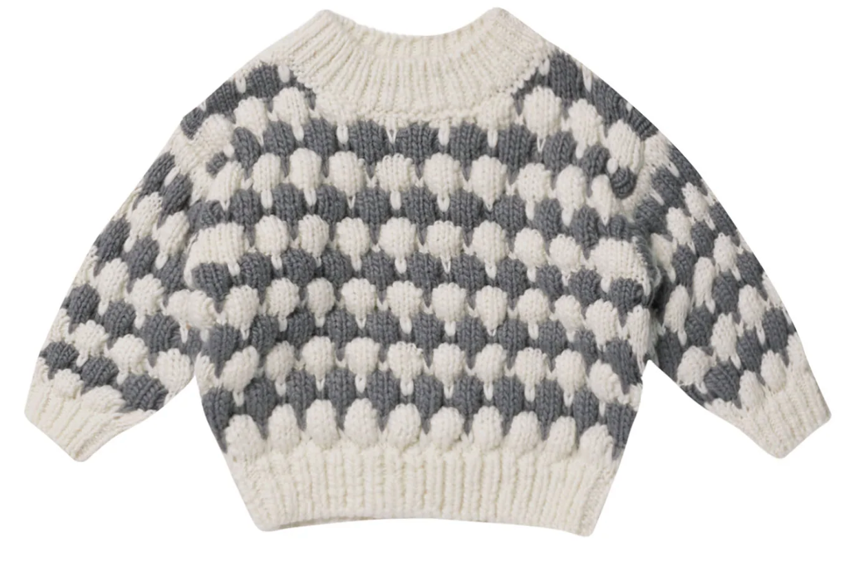 RELAXED KNIT SWEATER || SLATE STRIPE