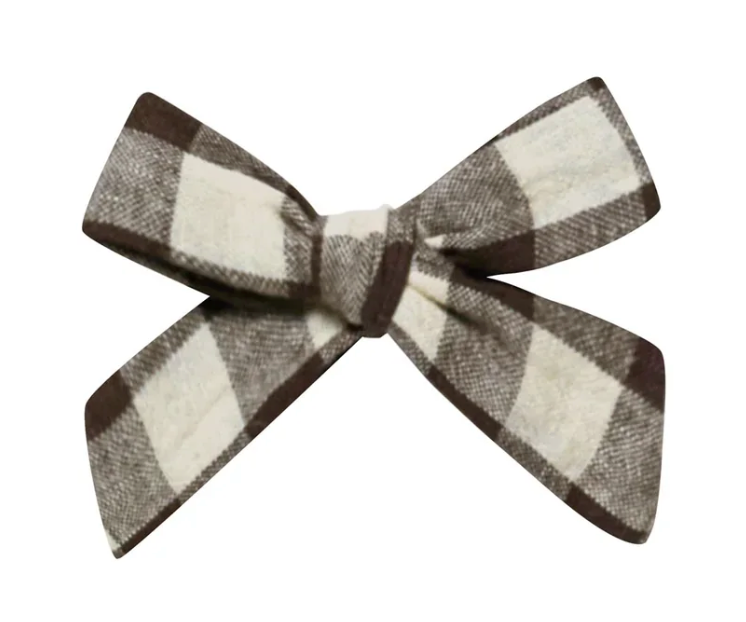 GIRL BOW || CHARCOAL CHECK