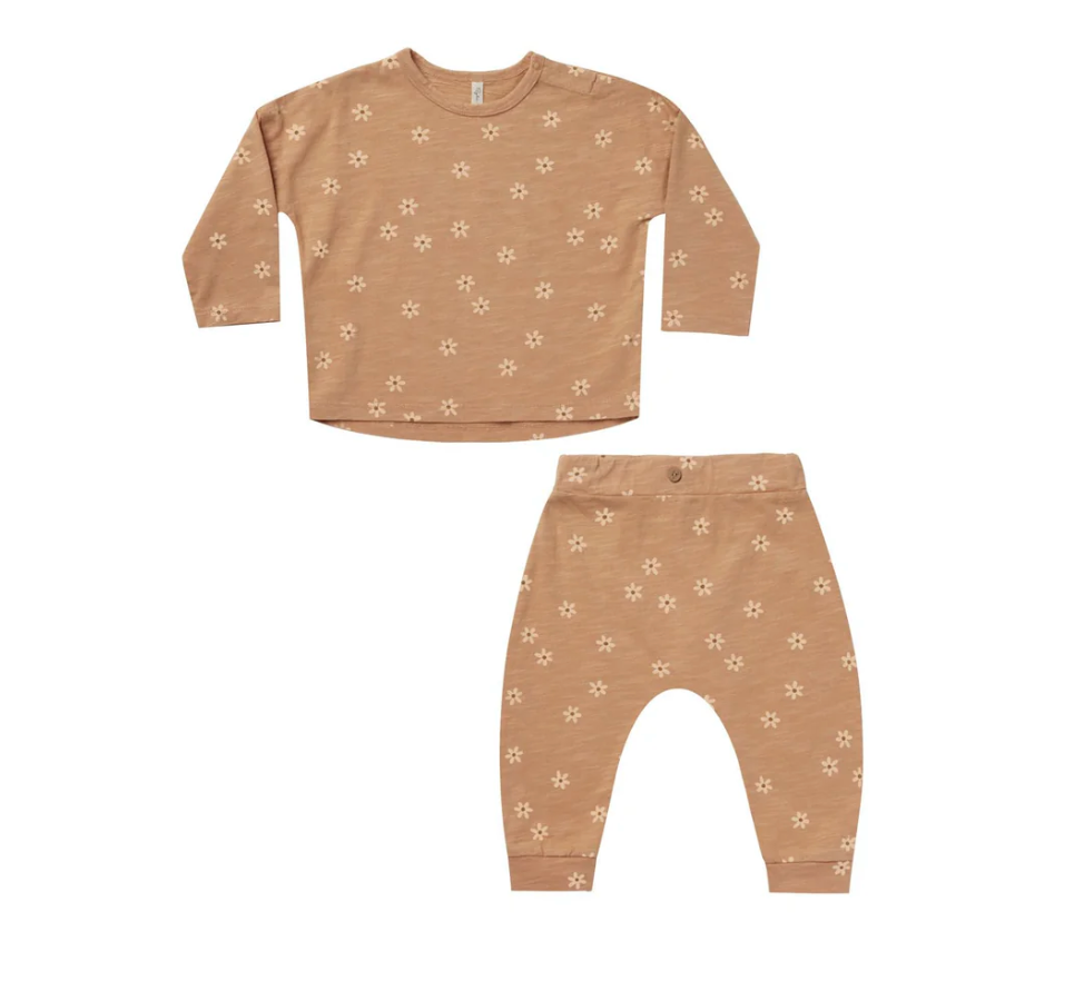 LONG SLEEVE TEE + PANT SET || PETITE DAISY