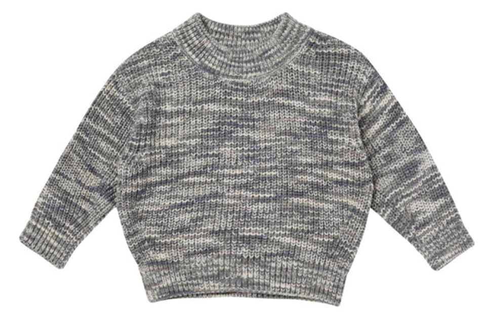 KNIT SWEATER || HEATHERED SLATE