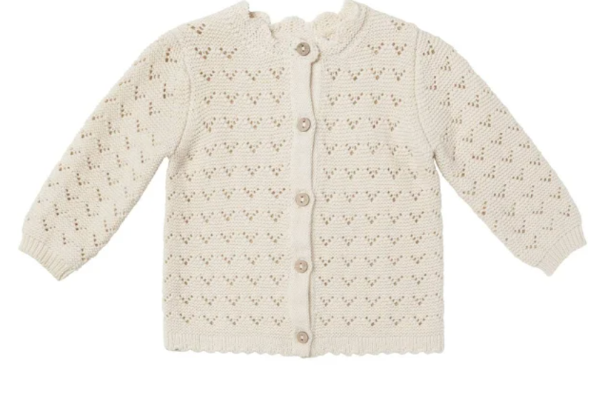 SCALLOPED CARDIGAN || NATURAL