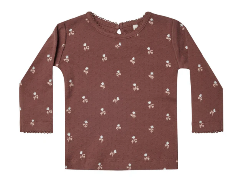POINTELLE LONG SLEEVE TEE || PLUM FLEUR