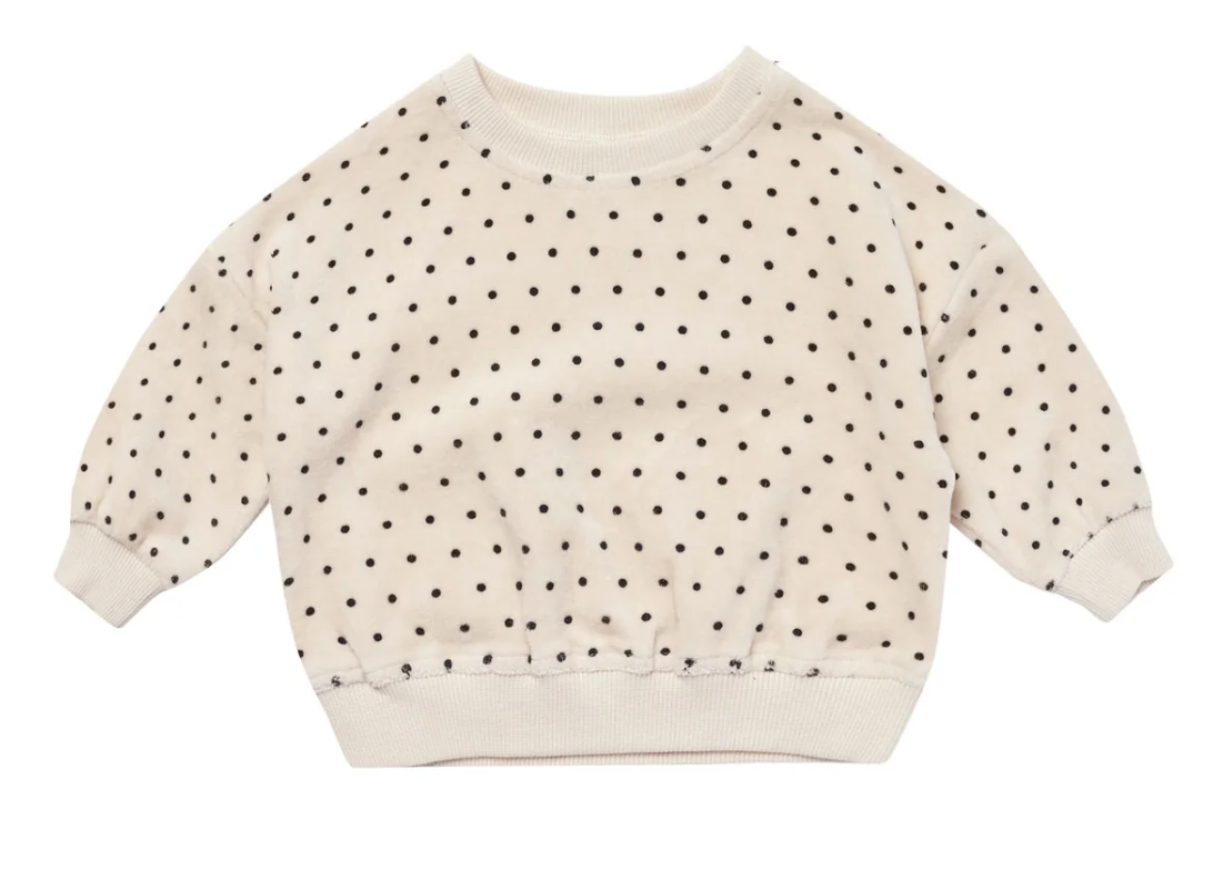 VELOUR RELAXED SWEATSHIRT || POLKA DOT