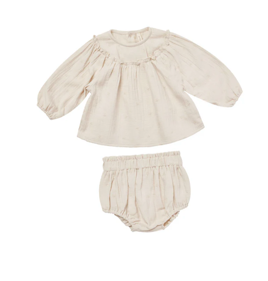 BALLOON SLEEVE BLOUSE + BLOOMER SET || DAISY EMBROIDERY