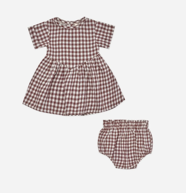 BRIELLE DRESS || PLUM GINGHAM
