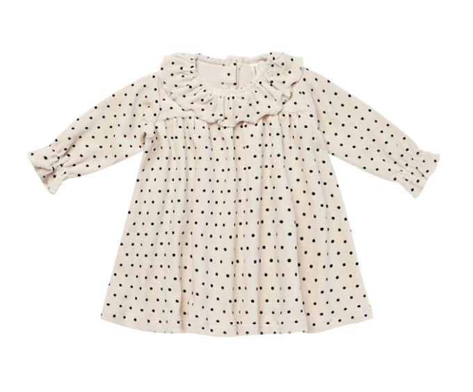 VELOUR BABY DRESS || POLKA DOT